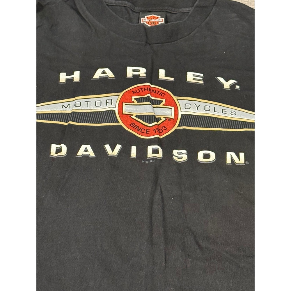 Harley Davidson Naples Florida Flames Logo T Shirt 1997 Men's‎ XXL Black